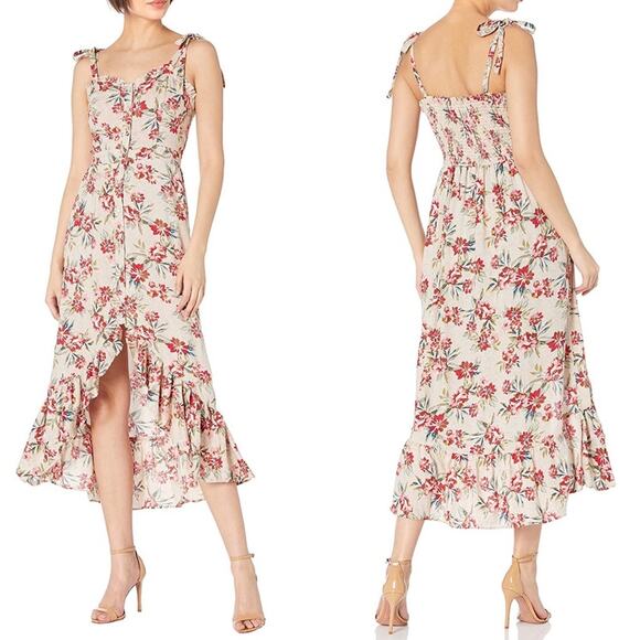 $11SALE!!! Angie Printed High Low Ruffle Hem Dress with Buttons Size S - Picture 1 of 8